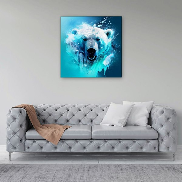 Warren Reed Polar Bear Face Splash Art Canvas