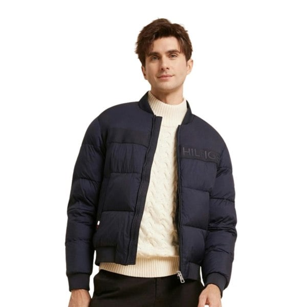 Tommy Hilfiger Navy Blue High Loft Bomber Jacket