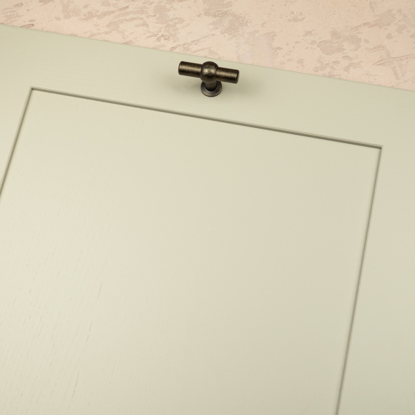 Handle & Home Antique Brass T-Bar Handle and Coordinating Knob