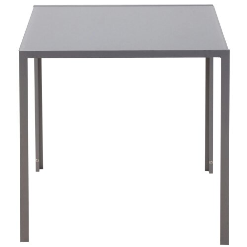 Wyld Haus Conona Metal Grey Square Glass Dining Table For 2 To 4 People