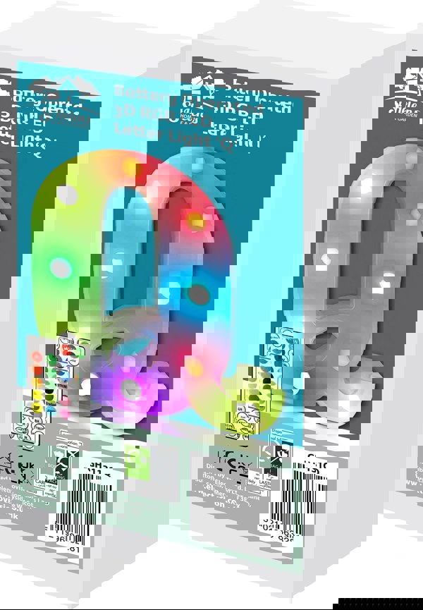 St Helens Battery Operated RGB Letter   With Remote Control Letter Q