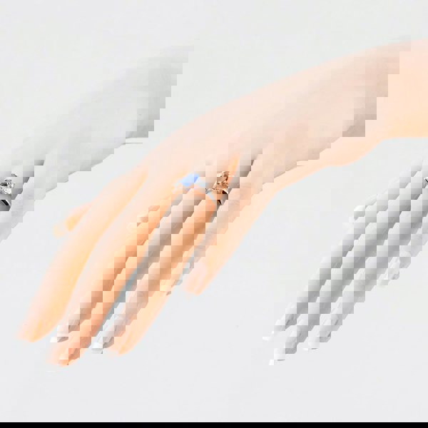 T. H. Baker Certified 18ct White Gold 1.27ct Oval Cut Sapphire & 0.40ct Brilliant Cut Diamond Ring DSR9034-18W-G/VS