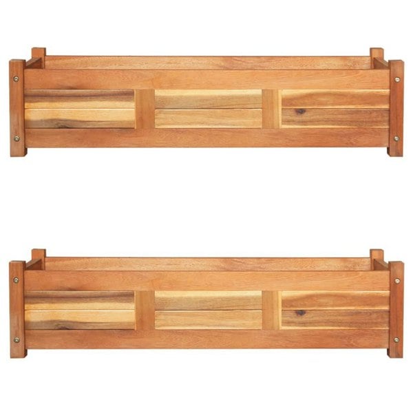 Berkfield Garden Raised Beds 2 pcs Acacia Wood 100x30x25 cm
