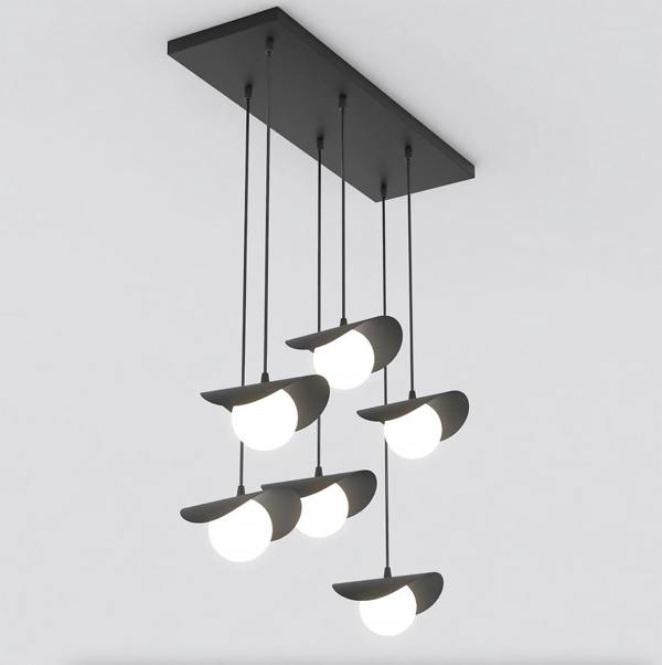 Emibig RITUAL Pendant lamp 6 x G9 Black with White Shade