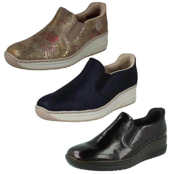 Rieker Ladies Rieker Wedge Sole Casual Shoes 48761