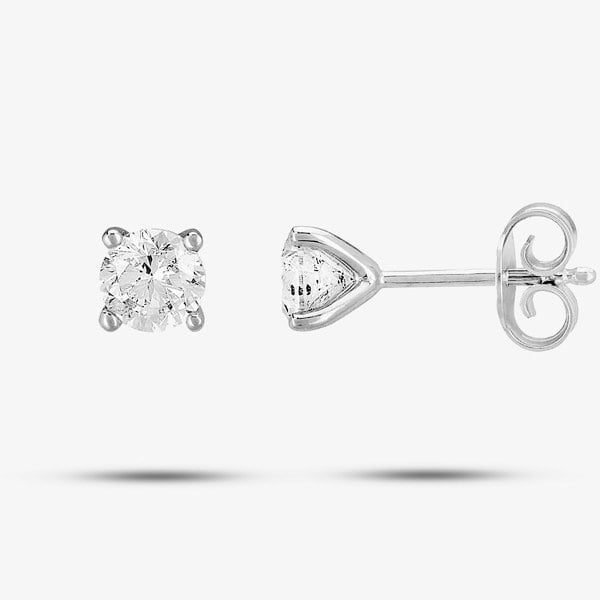 T. H. Baker 18ct White Gold 1.00ct 4 Claw Diamond Stud Earrings NTE99D-18WG