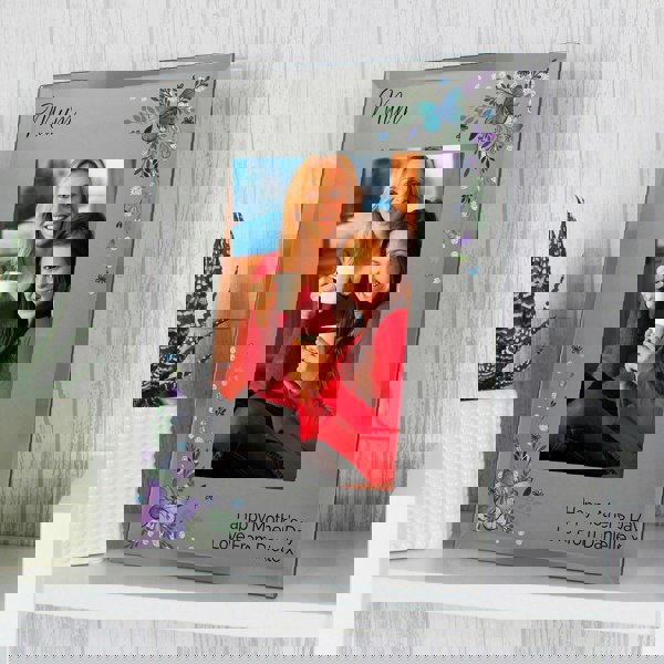 Personalised Memento Company Personalised Butterfly 6x4 Diamante Glass Photo Frame