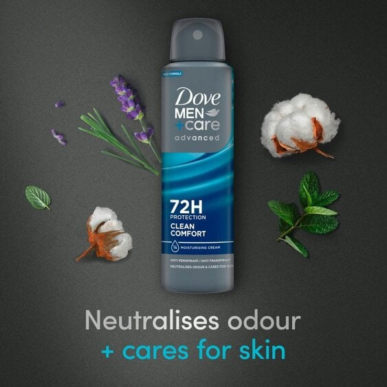 Dove Men+Care Antiperspirant Deodorant 72H Protection, Clean Comfort, 12x150ml