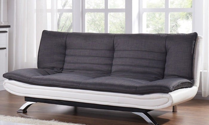 Comfy Living Seattle Sofa Bed: Blend of Fabric and Faux Leather for Ultimate Comfort
