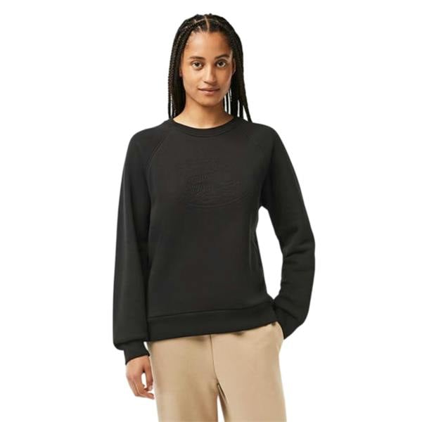 Lacoste Womens/Ladies Embroidered Logo Relaxed Fit Sweatshirt - Black - 