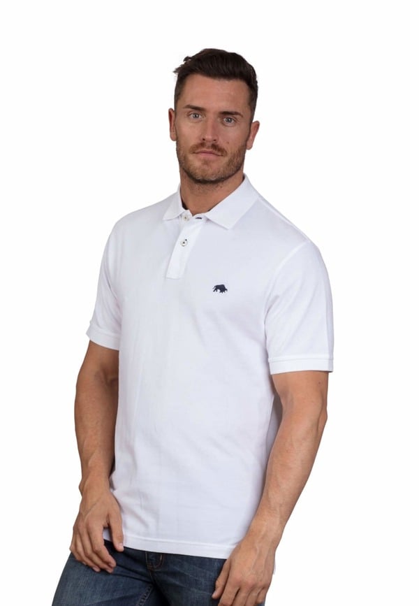 Raging Bull Mens Classic Organic Polo Shirt - White