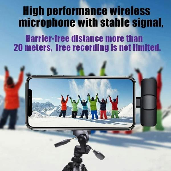 Dragodirect Portable Wireless Lavalier Microphone Duo – 2.4GHz Mini Clip-On Mics for Video & Interview