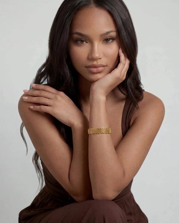 Elk & Bloom 14K Gold Thin Watch Chain Link Bracelet