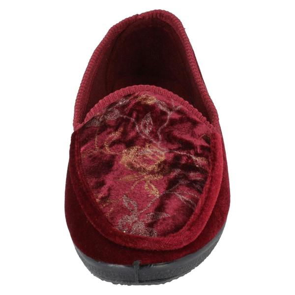 Spot On Ladies Spot On Slip On Floral Design Slipper Shoes