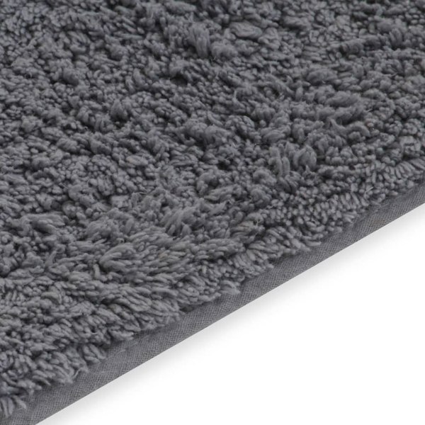 Berkfield Bathroom Mat Set 2 Pieces Fabric Grey