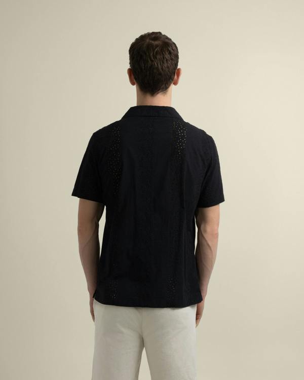 Larsson & Co Kari - Leaf Embossed Short Sleeve Shirt