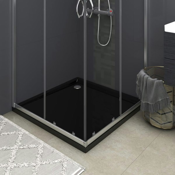 Berkfield Square ABS Shower Base Tray Black 80x80 cm