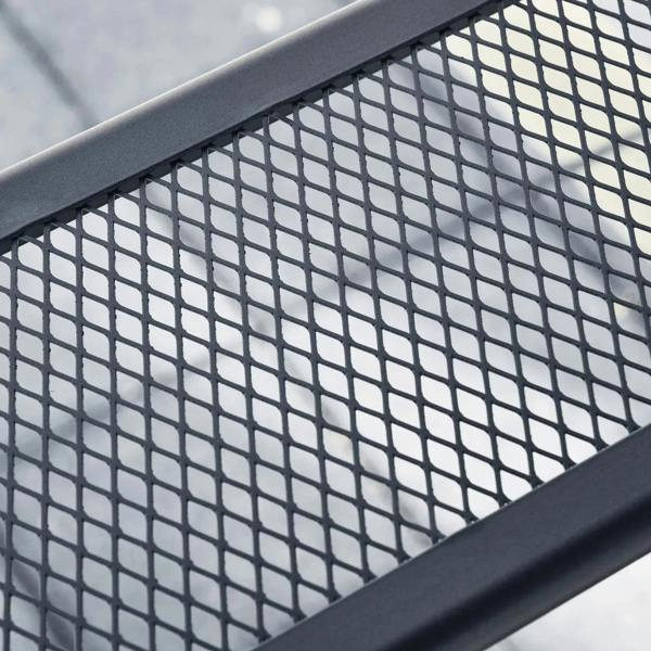 Grey side mesh panel for BBQ gazebo canopy with square grid pattern