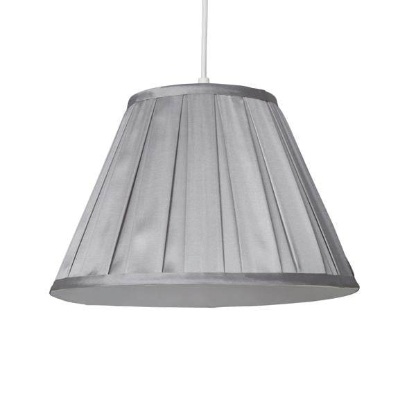 Lighting Collection TAPER PLEAT SILK SHADE 30CM SILVER