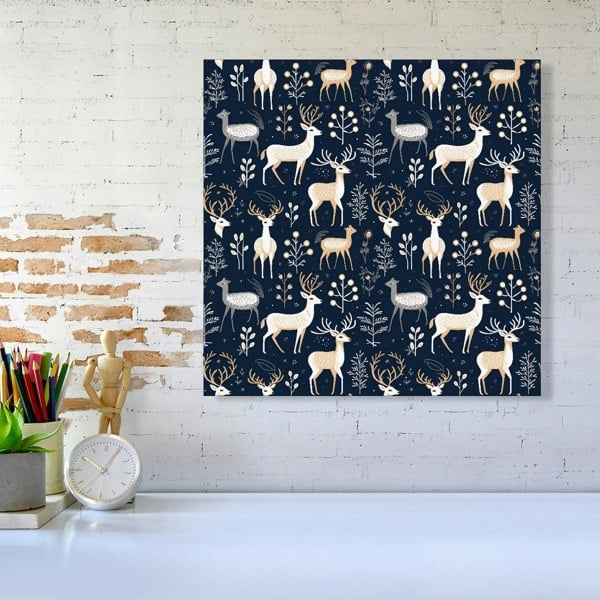 Warren Reed Reindeer, Whimsical, Illustration Pattern Canvas