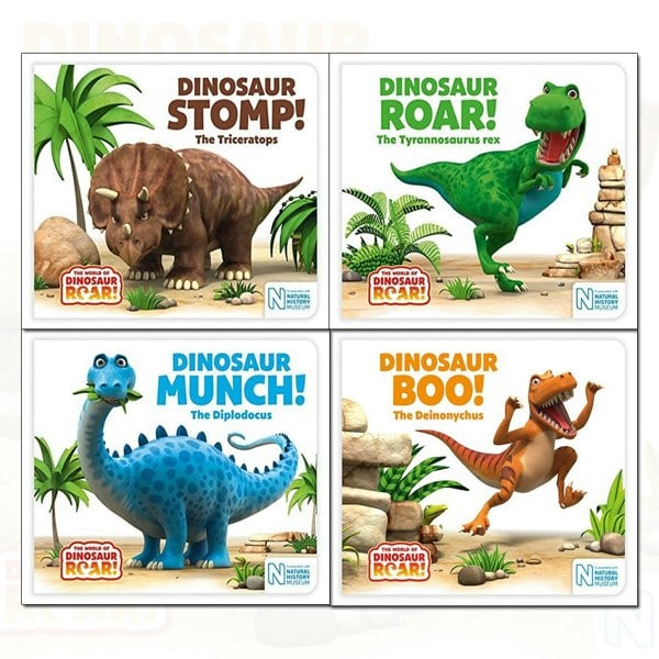 The World of Dinosaur Roar Books 1-4 Set Dinosaur Roar, Dinosaur Boo, Dinosaur Munch, Dinosaur Stomp