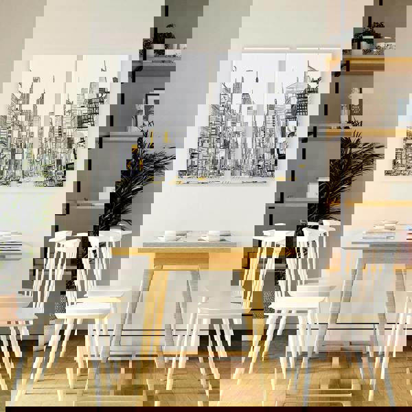 Wall Decor For Hallway | Set of 2 Urban Skyscrapers Wall art Prints