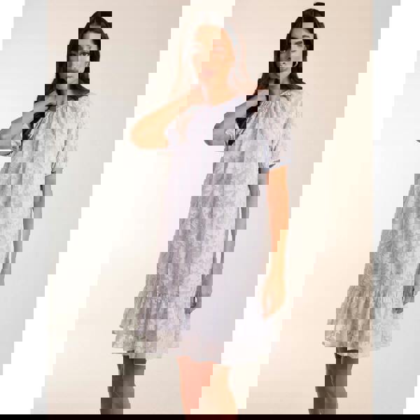 Blue Vanilla Jacquard Smock Mini Dress