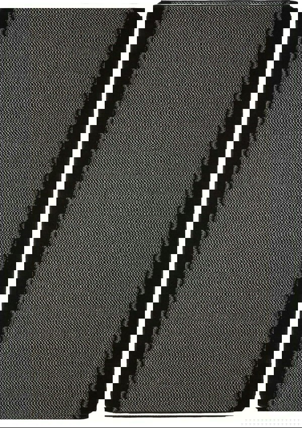 Machine Washable Designer Mats | Bordered Line Design Black