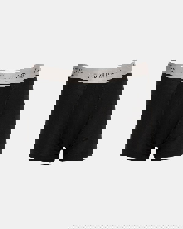 Tommy Hilfiger 3 Pack Metallic Waistband Mens Trunks - B-Black/Desert Sky/Silver