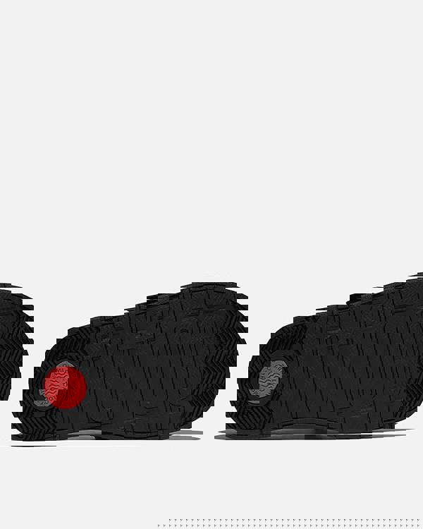 FitFlop Womens GEN-FF Buckle Two-Bar Leather Slides - Black 001