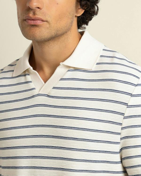 Larsson & Co Bergen - Textured Stripe Polo Shirt
