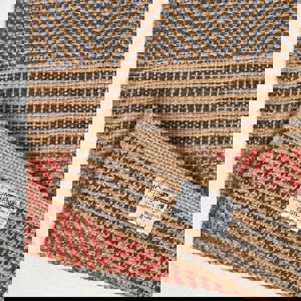 HOMESCAPES Multicolour Geometric Patterned Jute Rug