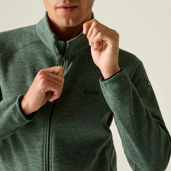 Regatta Mens Harrow Full Zip Fleece Jacket - Dark Forest Green - 