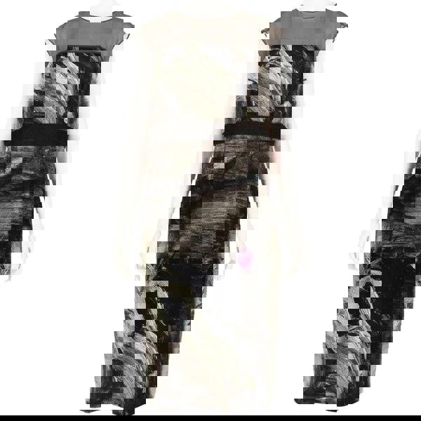 Alberta Ferretti silk satin shift dress in an abstract pattern