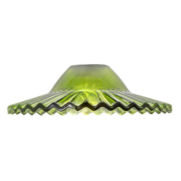 Modern Emerald Green Glass Pendant Light Shade with Rippled Design Image 3