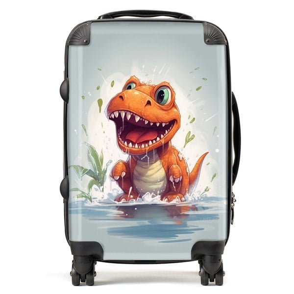 Warren Reed Dino Having A Splash Suitcase