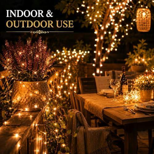 4m Warm White LED Battery Operated String Lights with Gold Copper Wire, 40 Mini LEDs, 2 Pack image 6