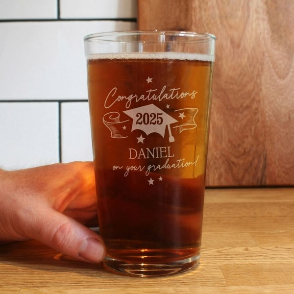 Personalised Memento Company Personalised Graduation Pint Glass Â