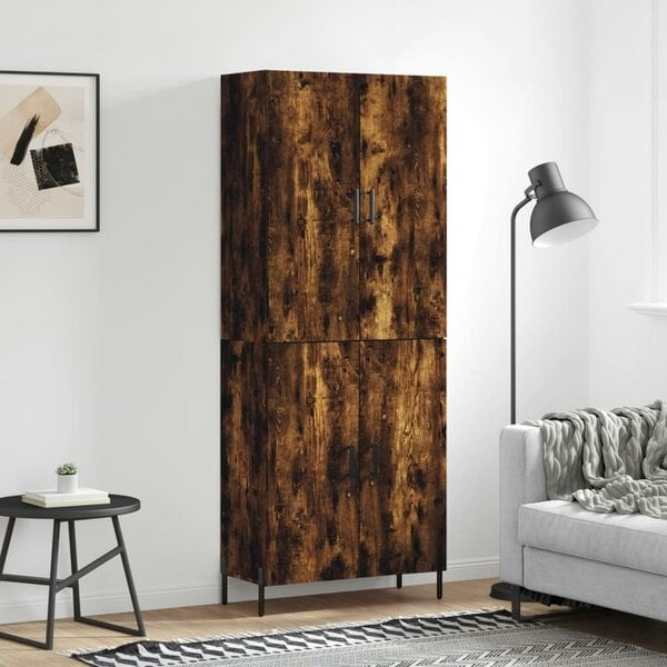 Berkfield Highboard Smoked Oak 69.5x34x180 cm Engineered Wood