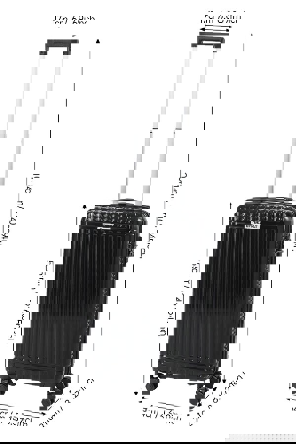 Living and Home Hardshell Rolling Luggage Trolley Travel Suitcase with Spinner Wheels