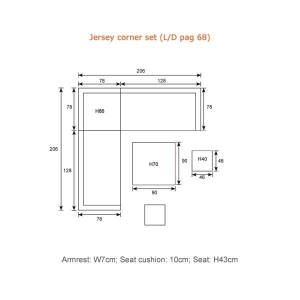 Garden Impressions Jersey Corner Sofa with Height Adjustable Table