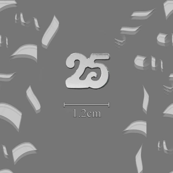25th Birthday Silver Metallic Confetti Pack, 1 Pack x 14 g for Table Decoration image 1