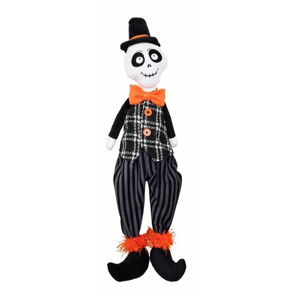 Samuel Alexander 60cm Mr Bones Seated Halloween Decoration with Dangly Legs