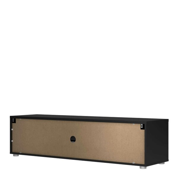 Wyld Haus Nagoya Black Low Compact Media TV Unit 2 Doors 1 Drawer 1 Shelf