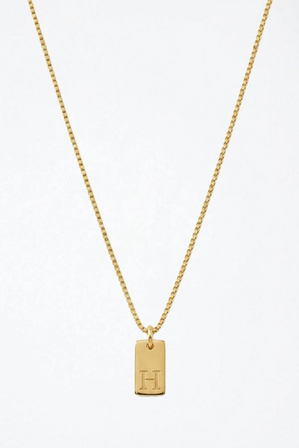 Serla Initial Pendant Gold Plated Necklace Letter H