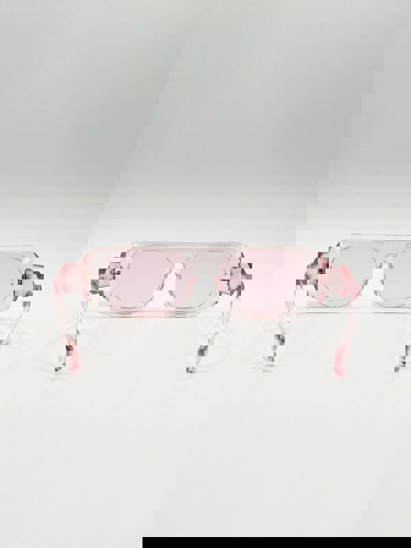 SVNX Flat Top Oval Sunglasses in Pale Pink