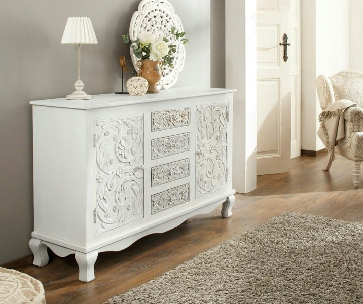 Dorel Home Rajat Sideboard 2D4DR in White Grey