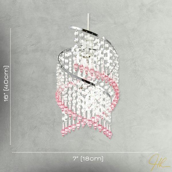 Modern Spiral Waterfall Pendant Shade with Pink and Clear Acrylic Image 7