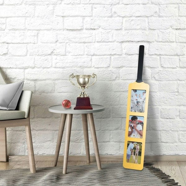OLIPHANT Cricket Bat Photo Frame | Holds Three 6x4? Photos | Wall-Mounted or Freestanding Display | 82cm x 14cm