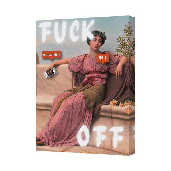 Benjamin Tate Design Canvas Print Modern Satirical Portrait With Social Media Overlay